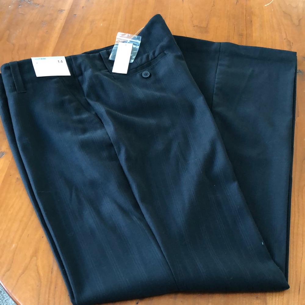 Black pinstripe pants new with tags